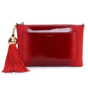 Exotic Red Ombré Tory Burch Patent Letter Crossbody ***Without Tasel